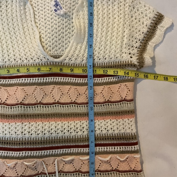 70’s earthtone Beige and White Knit Top - Picture 5 of 5